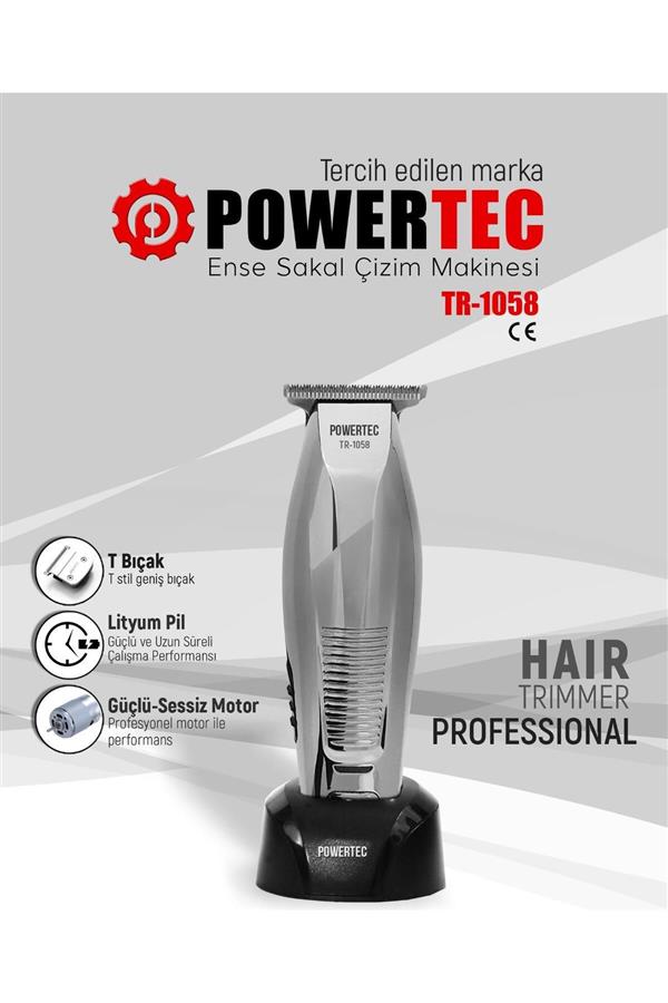 ماشین اصلاح صورت و بدن پاور تک ، با ضمانت اصالت کالا مدل TR-1058 Hair Beard Nape Body Shaver