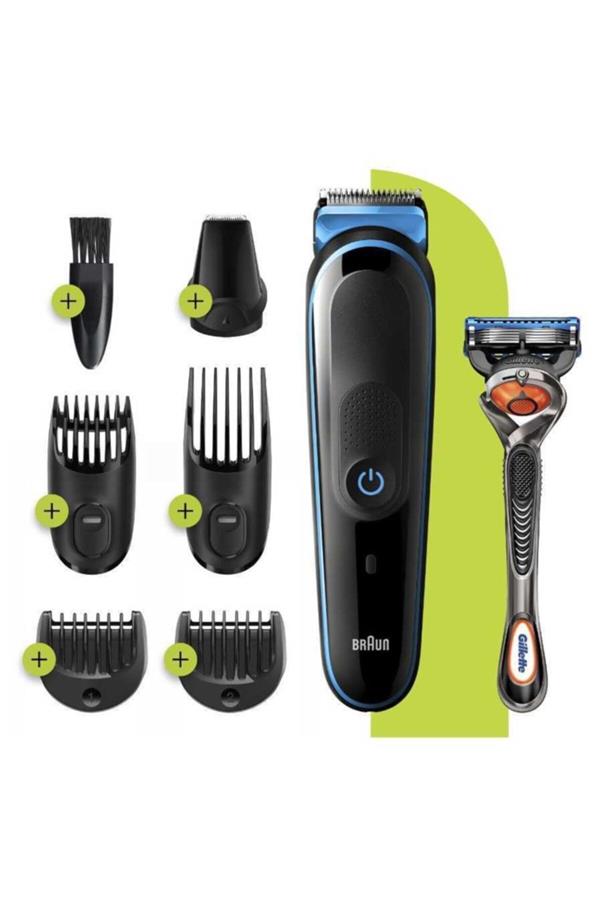 ماشین اصلاح صورت و بدن براون، با ضمانت اصالت کالا مدل MGK 3245 Men's Grooming Kit 7in1 Shaper + Gillette