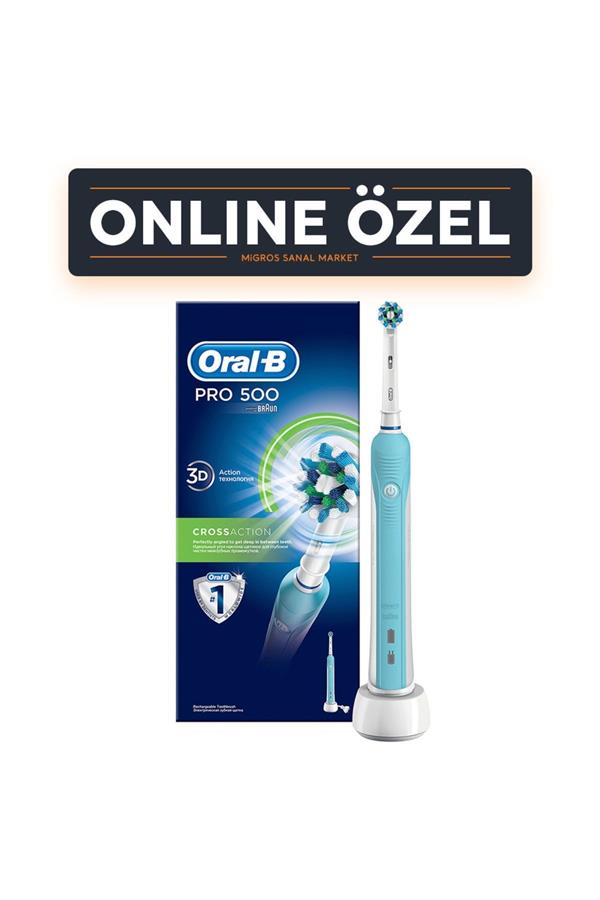 مسواک برقی قابل شارژ اورال-بی با ضمانت اصالت کالا، مدلOral - B Pro 500 Rechargeable Toothbrush Cross Action