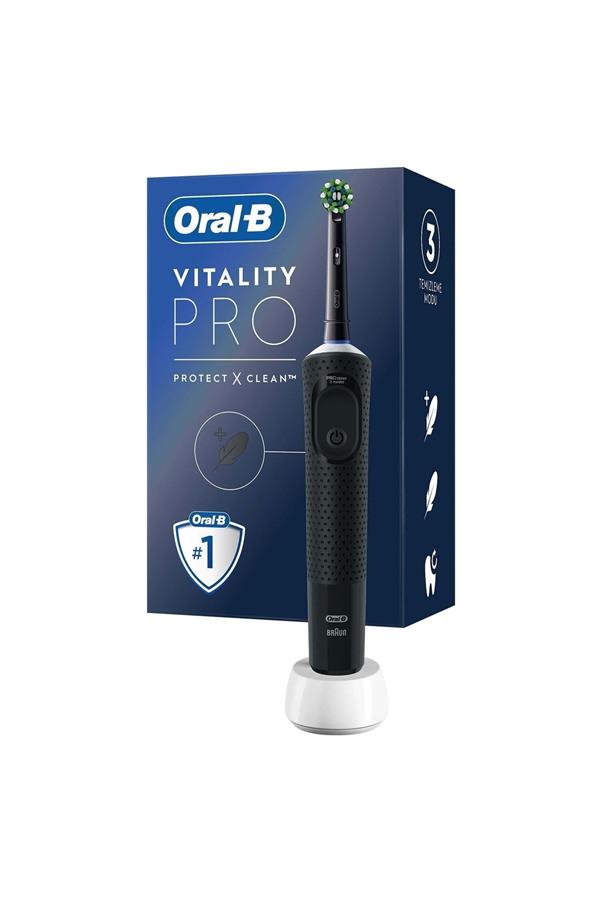 مسواک برقی قابل شارژ اورال-بی با ضمانت اصالت کالا، مدلRecharged/electric Toothbrush Vitality Pro Black Protection And Cleaning X2