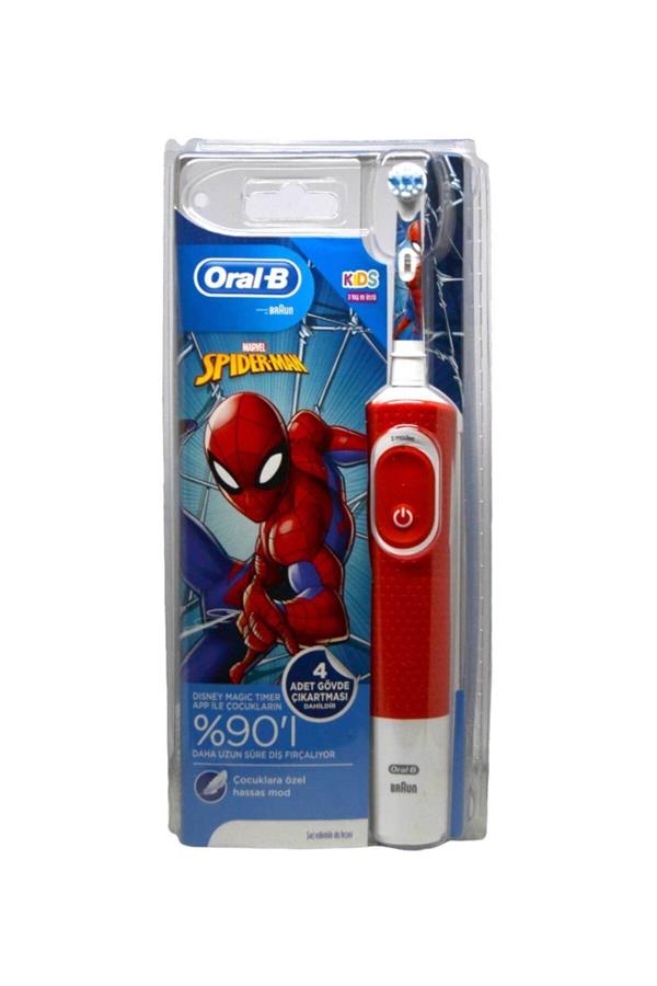 مسواک برقی قابل شارژ اورال-بی مخصوص کودکان با ضمانت اصالت کالا، مدلOral B Rechargeable Toothbrush Spiderman Kids 3+ Years