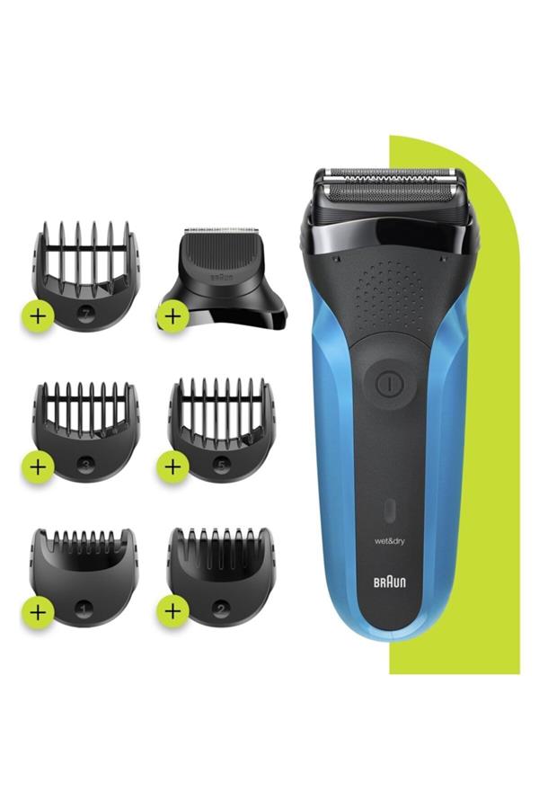 ماشین اصلاح صورت و بدن براون، با ضمانت اصالت کالا مدلSeries 3 310 BT Blue 3-in-1 beard trimmer and shaver