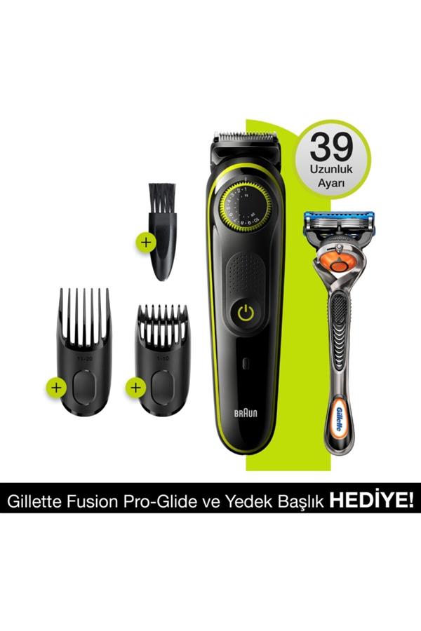 ماشین اصلاح صورت و بدن براون، با ضمانت اصالت کالا مدلBraun face and body shaver, with product authenticity guarantee model BT3241+Gillette Fusion5 ProGlide Beard Trim & Trim