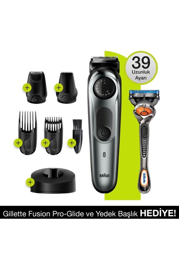 ماشین اصلاح صورت و بدن براون، با ضمانت اصالت کالا مدلBraun face and body shaver, with product authenticity guarantee model BT7240 Gillette Fusion5 ProGlide Hair & Beard Styler