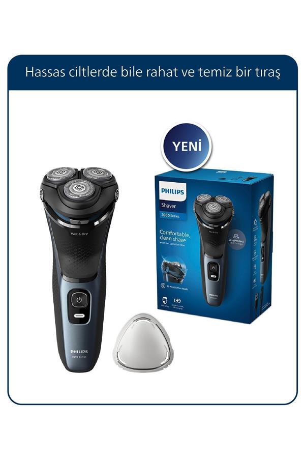 ماشین اصلاح صورت و بدن فیلیپس، با ضمانت اصالت کالا مدل3000 Series Shaver S3144/00,Fly Shaving,Wet and Dry Use,Precision Trimmer