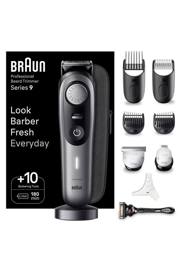 ماشین اصلاح صورت و بدن براون، با ضمانت اصالت کالا مدلSeries 9 BT9420 Professional Beard Trimmer Including Barber Tools