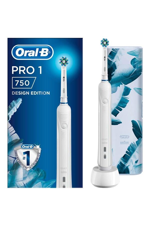 مسواک برقی اورال-بی با ضمانت اصالت کالا، مدلPro1 750 Rechargeable Toothbrush White Travel Container Gift