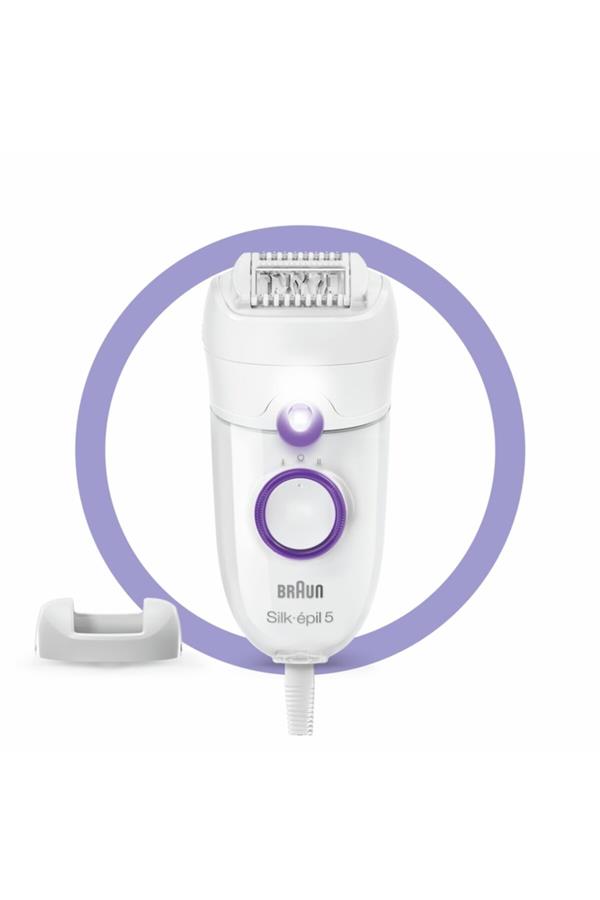 اپیلاتور براون با ضمانت اصالت کالا مدلSilk-épil 5 5505 Corded Dry Use Epilator with Smartlight, Constricting Head