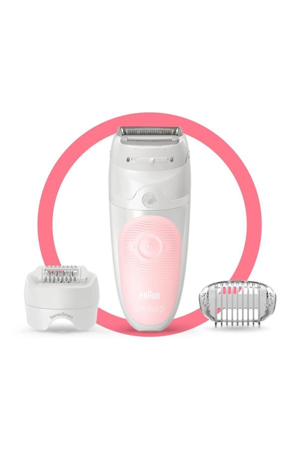 اپیلاتور براون با ضمانت اصالت کالا مدلSilk-épil 5-620 wet and dry epilator with 4 extras including shaver head