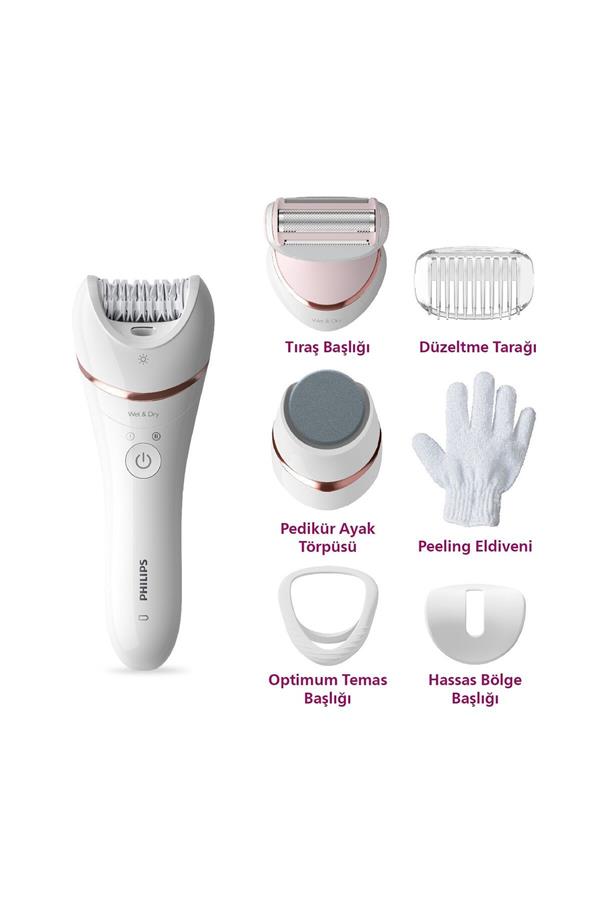 اپیلاتور فیلیپس با ضمانت اصالت کالا مدل BRE730/05 Epilator (Face + Armpit + Bikini Area + Leg)Wet and Dry, Lighted, Wireless