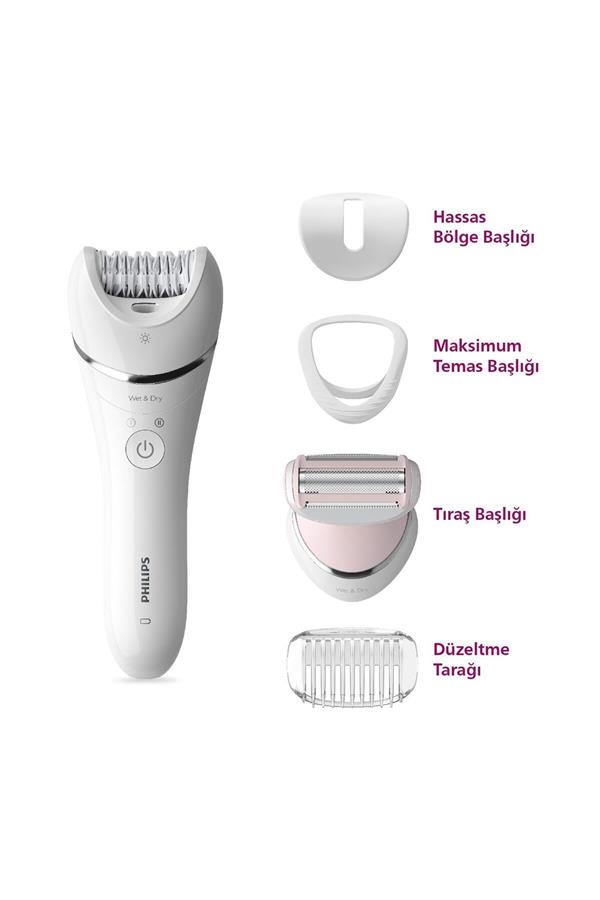 اپیلاتور فیلیپس با ضمانت اصالت کالا مدل BRE710/05 Epilator (Face + Armpit + Bikini Area + Legs) Wet and Dry, Lighted, Wireless