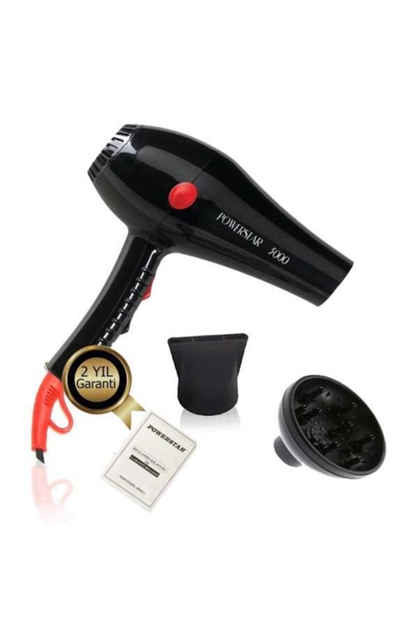 سشوار پاوراستار با ضمانت اصالت کالا مدل Professional Salon Type Blow Dryer And Hair Dryer 3000